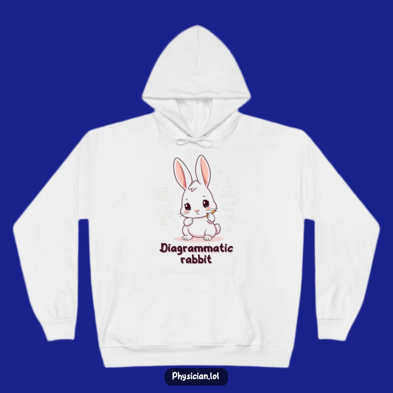 Funny Rabbit Architect Hoodie: Cozy drawing diagram, the ultimate warm and funny gift for creators.