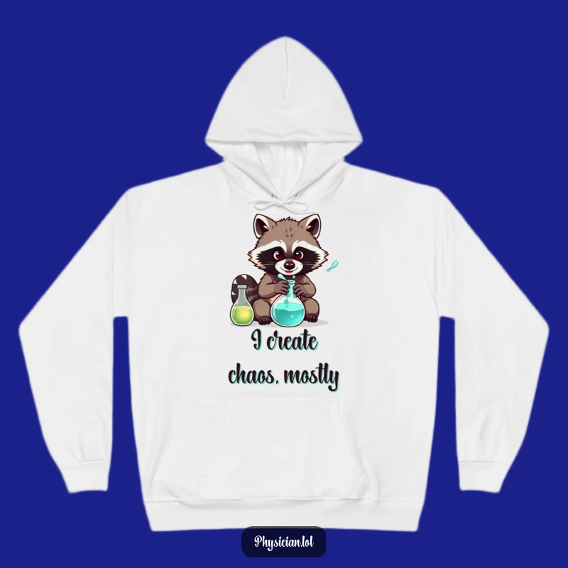 Funny Raccoon Mad Scientist Hoodie: Cozy and Comical Lab Brew Gift