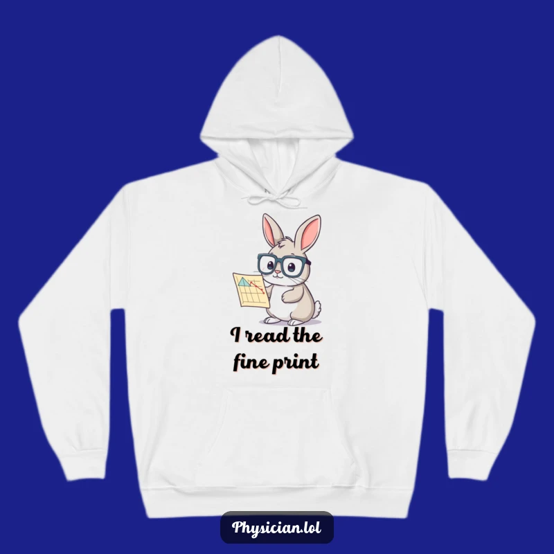 Funny Rabbit Glasses Hoodie: Curious Scholar Study - Cozy Humorous Gift