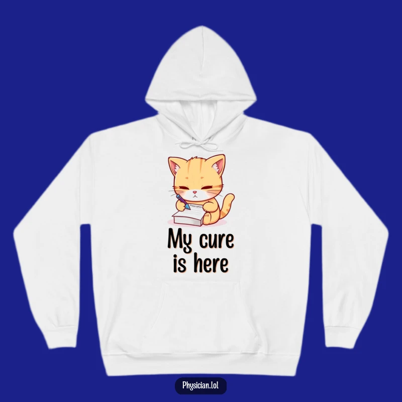 Cozy Funny Determined Cat Prescription Hoodie - Snuggle with Authority!