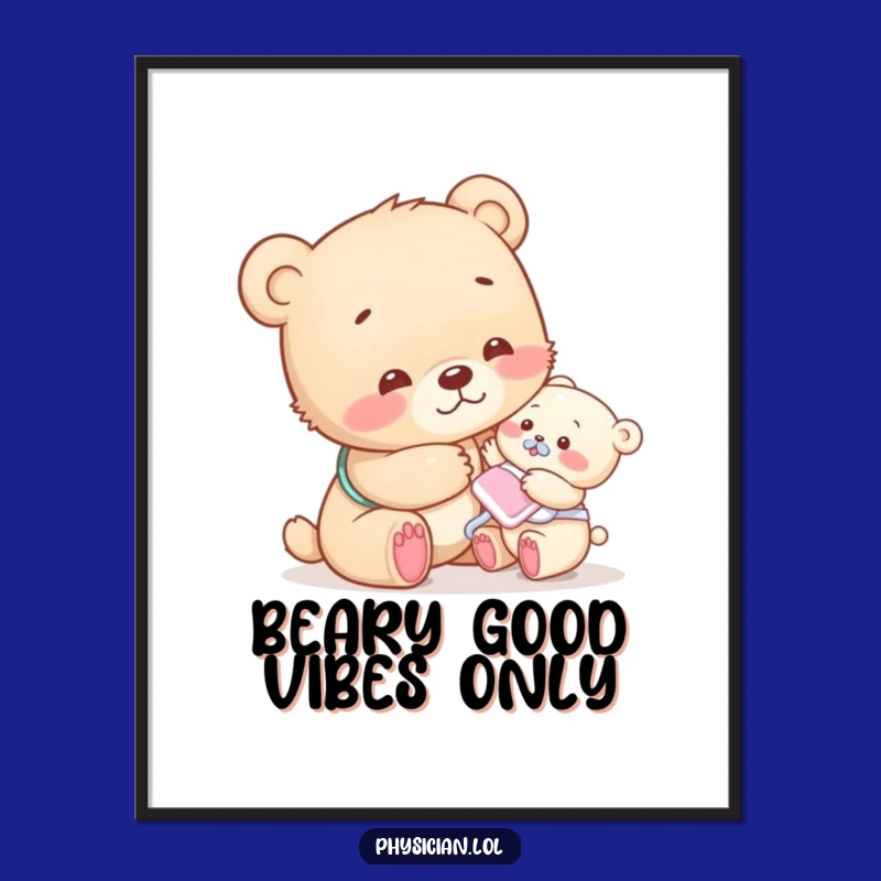 Free Printable Wall Art: Caring Bear Cub Pat Gentle Funny Downloadable Decor