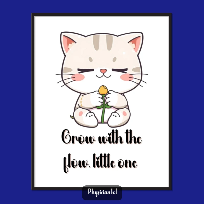 Free Printable Wall Art: Determined Cat Gardener Funny Downloadable Decor for Home