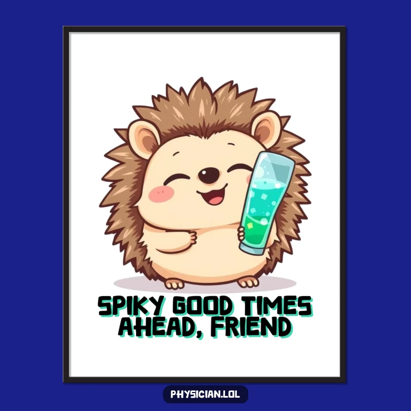 Free Printable Wall Art: Giggling Hedgehog Doctor Downloadable Quirky Decor