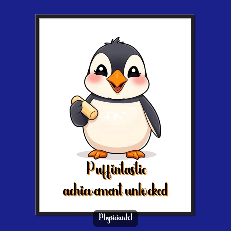 Free Printable Wall Art: Giggling Puffin Pill Gag for Hilarious Downloadable Decor