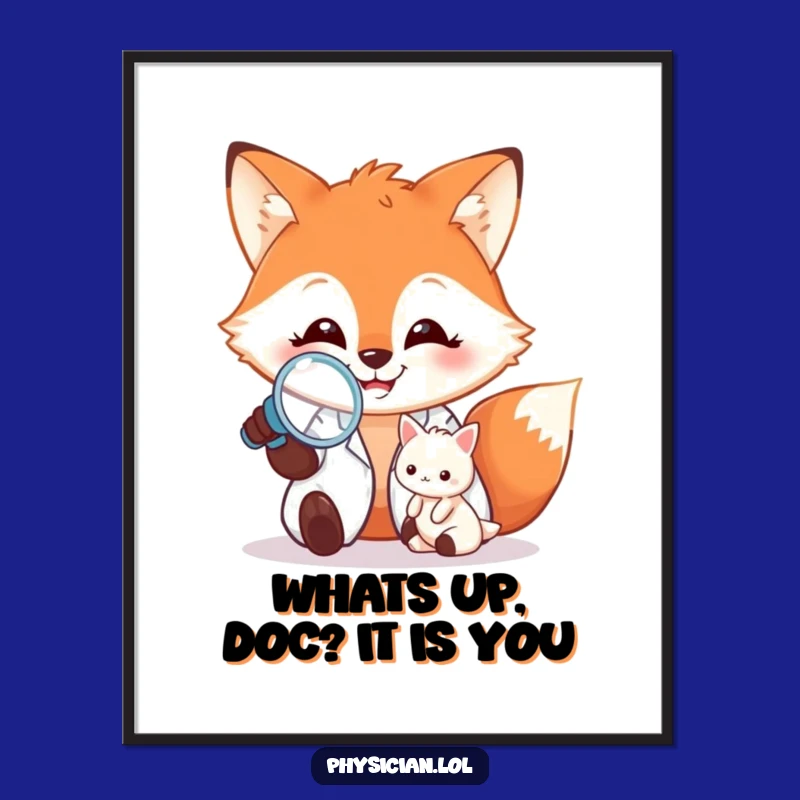 Funny Free Printable Wall Art: Fox Doctor's Inspection Downloadable Decor Gift