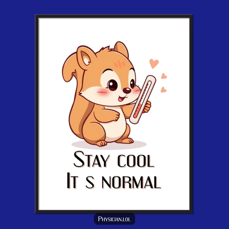 Funny Free Printable Wall Art: Playful Squirrel Thermometer, Humorous Downloadable Home Decor