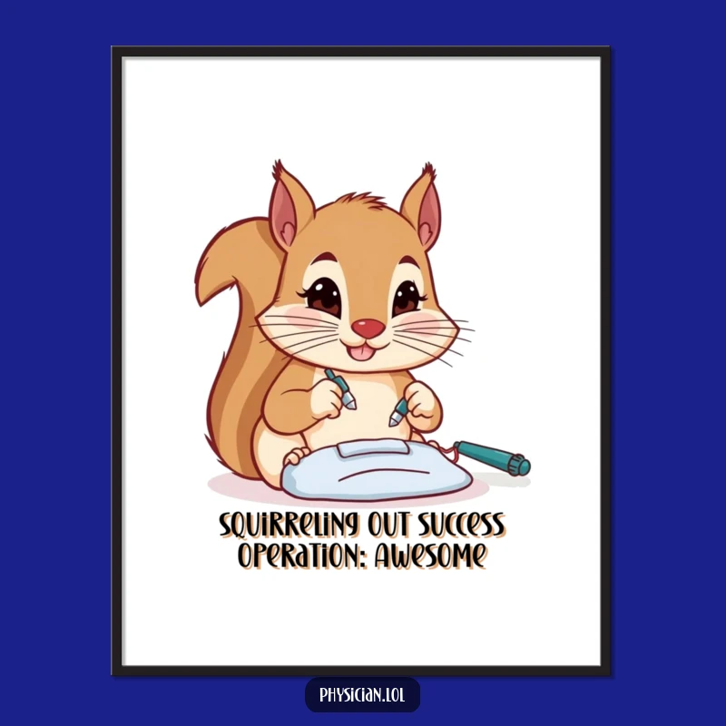Funny Squirrel Surgeon Free Printable Wall Art: Downloadable Art for Precision