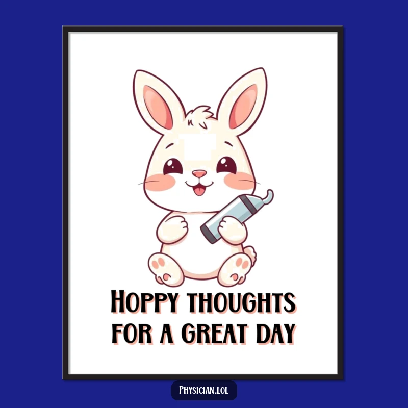 Free Printable Wall Art: Bunny Syringe Shot Funny Downloadable Decor