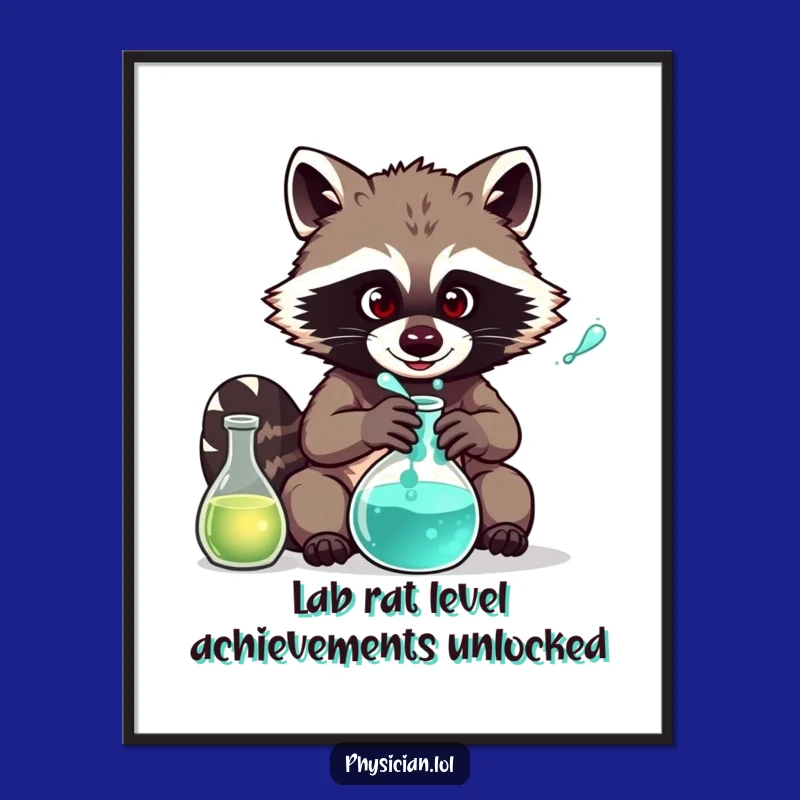Free Printable Raccoon Mad Scientist Wall Art: Funny Downloadable Art, Perfect for Home Decor