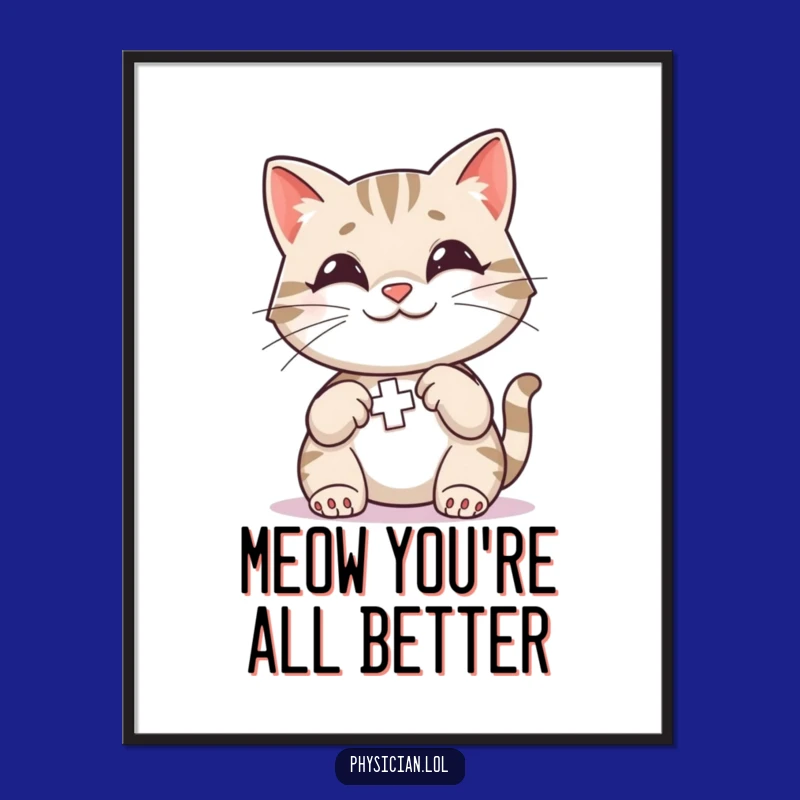 Free Printable Wall Art: Bandage Cat, Funny Downloadable Decor!