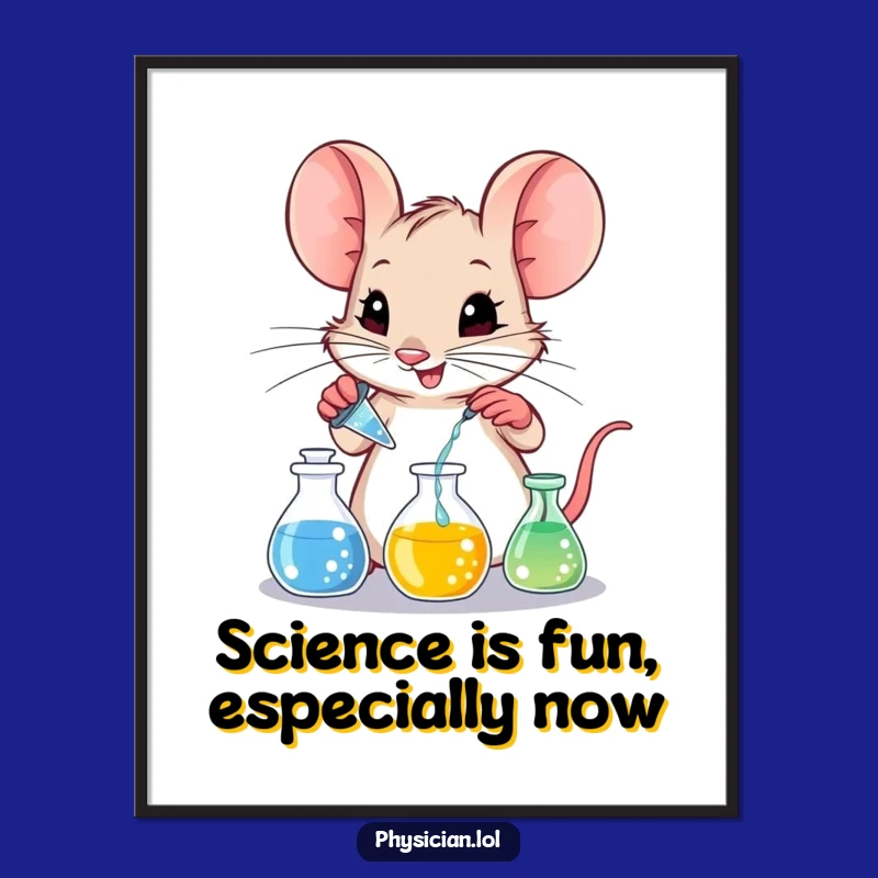 Funny Free Printable Wall Art: Mischievous Mouse Lab DIY Downloadable Gift