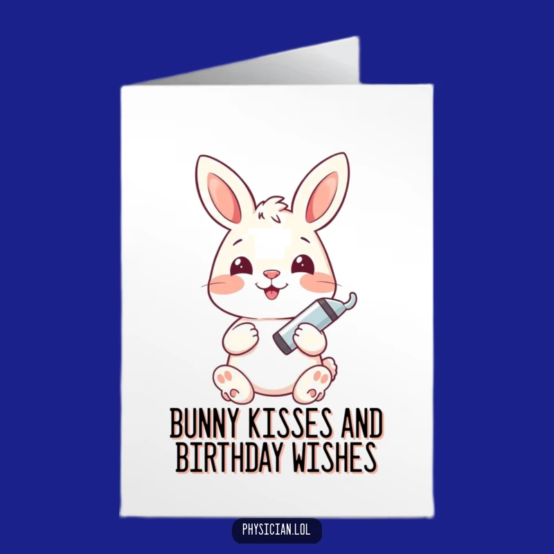 Free Printable Birthday Card: Bunny Syringe Shot Funny Downloadable Gift