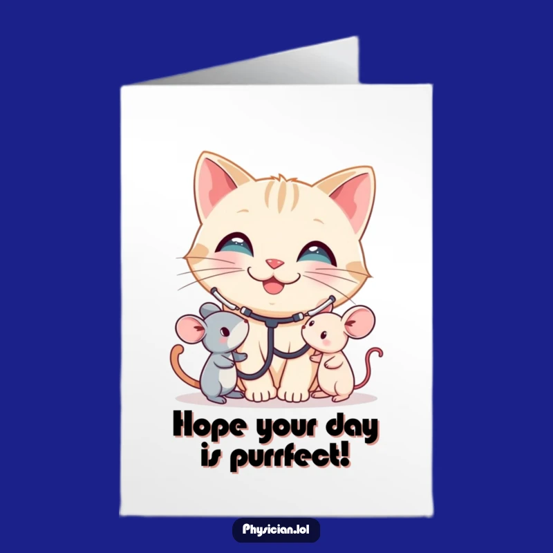 Free Printable Birthday Card: Cat Doctor Heal, Funny & Downloadable Gift