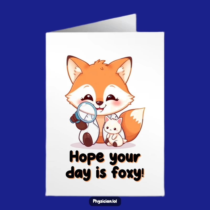 Free Printable Birthday Card: Fox Doctor Funny Downloadable Gift for a Check-up