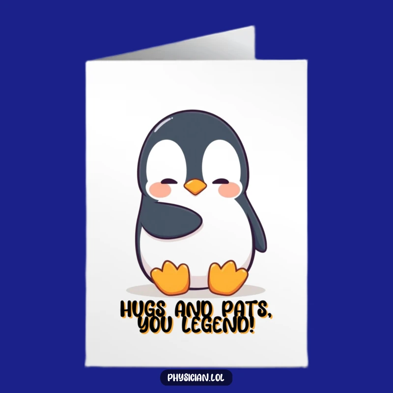 Free Printable Birthday Card: Shy Penguin Pat-hetic Humor, Downloadable Greeting for Fun Gifts
