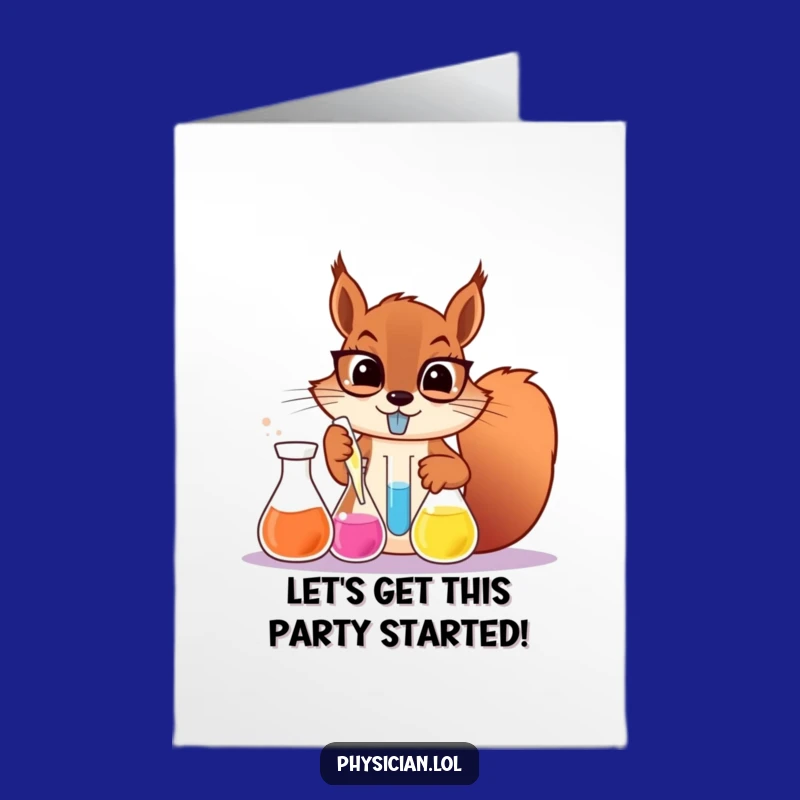 Free Printable Squirrel Birthday Card: Mad Scientist Fun Downloadable Gift