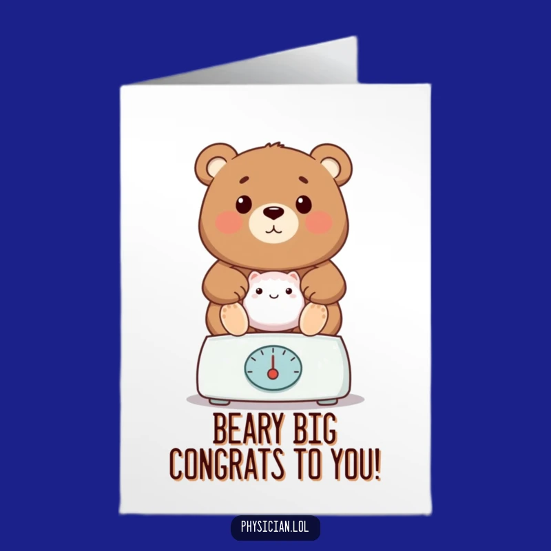 Free Printable Congrats Card: Bear Doctor Achievement Humor Downloadable Gift