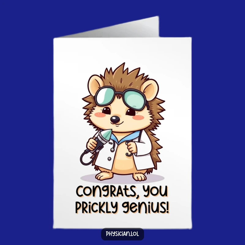 Free Printable Hedgehog Doctor Congrats Card: Unique DIY Downloadable for Big Wins