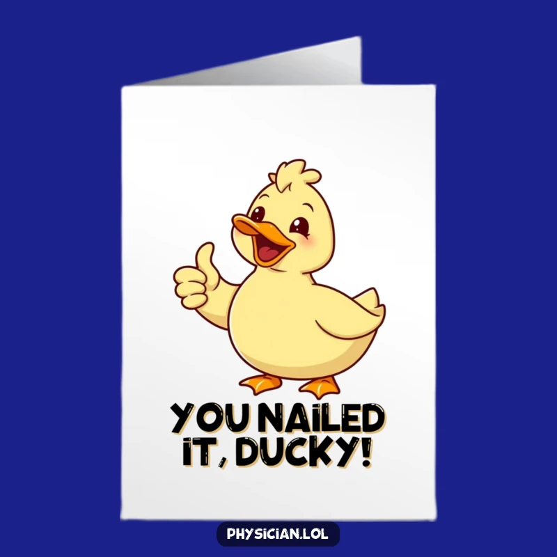 Free Printable Congrats Card: Delighted Duck's Success Thumbs Up Downloadable Gift