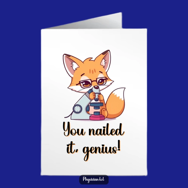 Free Printable Congrats Card: Focused Fox Achievement, Downloadable Greeting for Success Stories