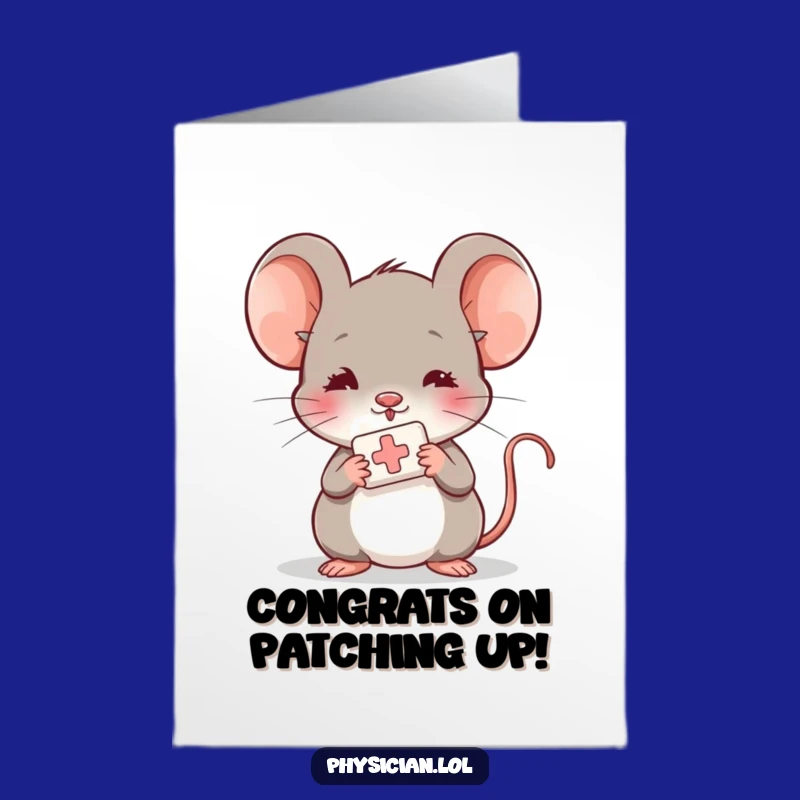 Free Printable Mouse Bandage Congrats Card: Gentle Downloadable Gift for Support