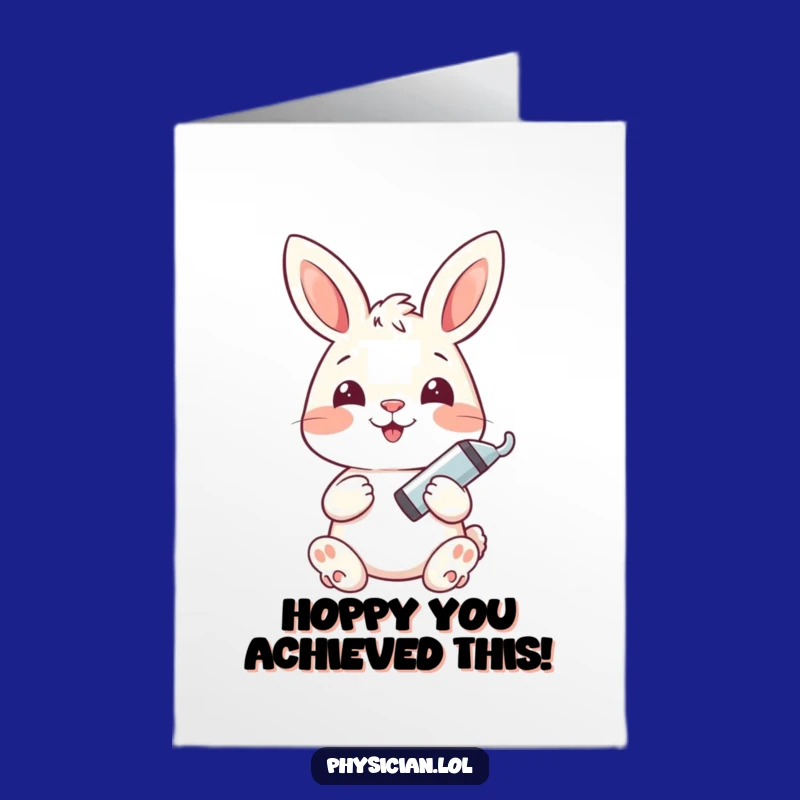 Free Printable Congrats Card: Bunny Syringe Recovery Funny Downloadable Gift