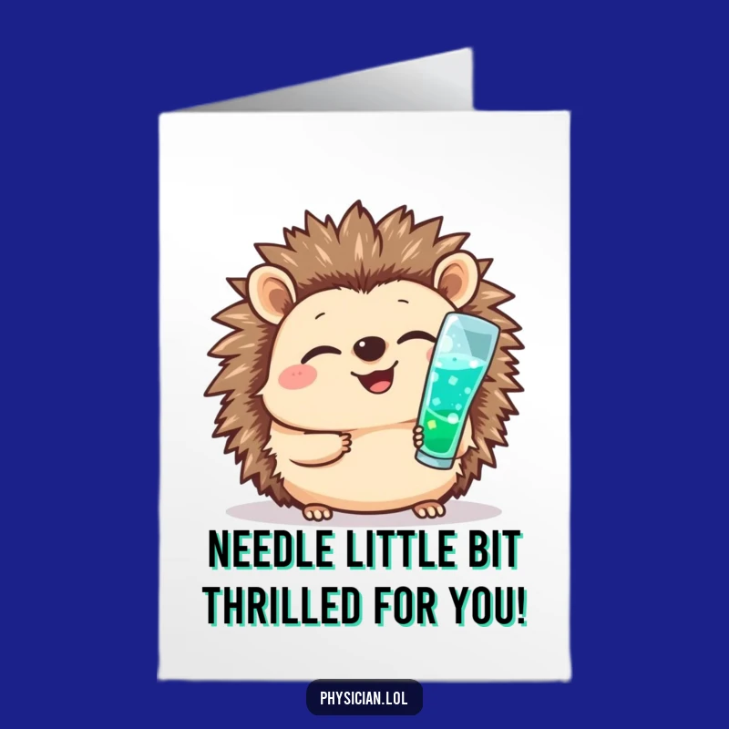 Free Printable Congrats Card: Funny Hedgehog Doctor Downloadable Celebration Gift