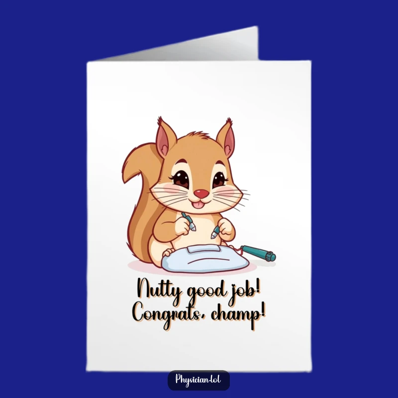 Free Printable Congrats Card: Squirrel Surgeon's Triumphant Procedure