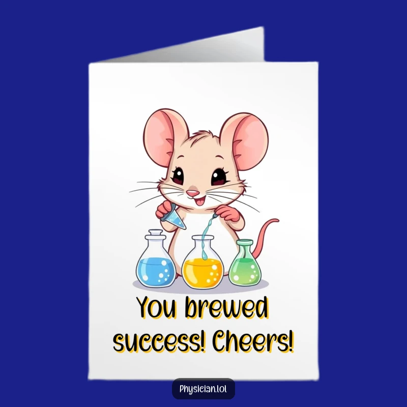 Free Printable Congrats Card: Mouse Lab Funny Downloadable Gift