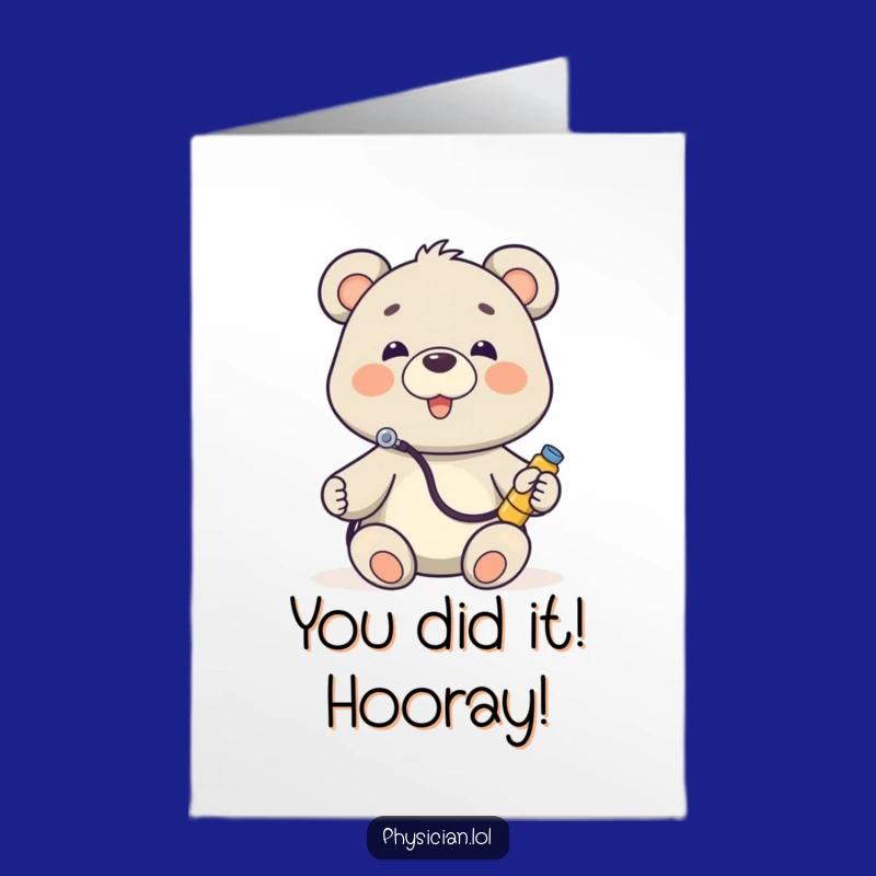 Free Printable Funny Bear Doctor Congrats Card: Hilarious DIY Downloadable for Any Occasion