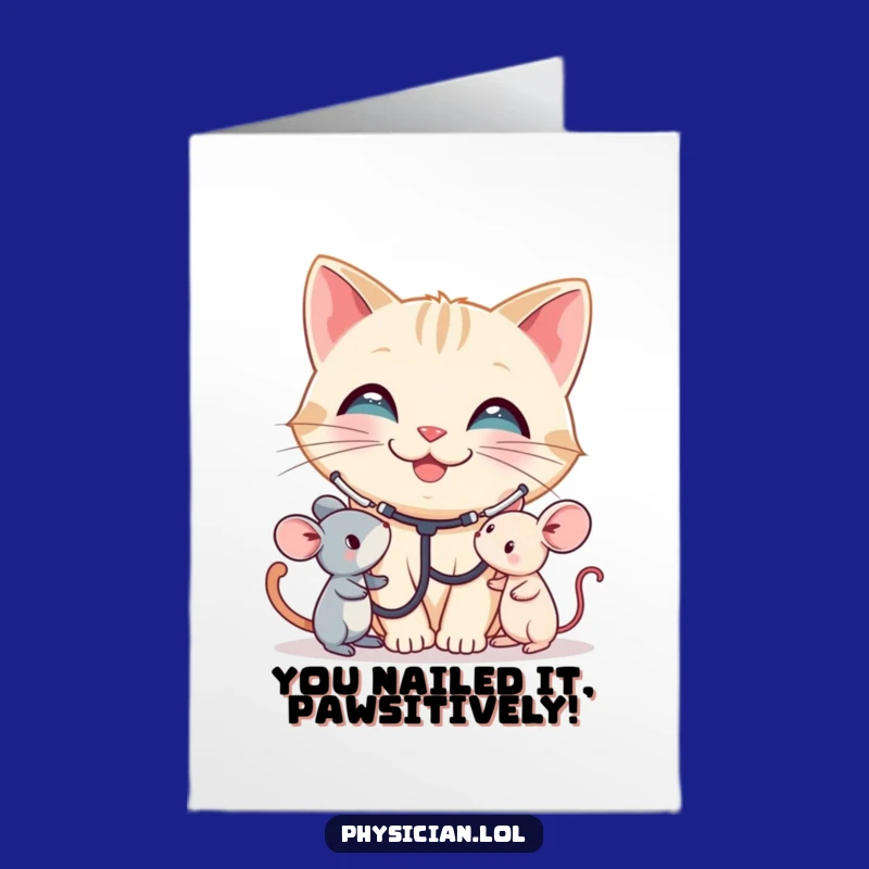 Free Printable Congrats Card: Cat Healer Success, Funny & Downloadable Achievement