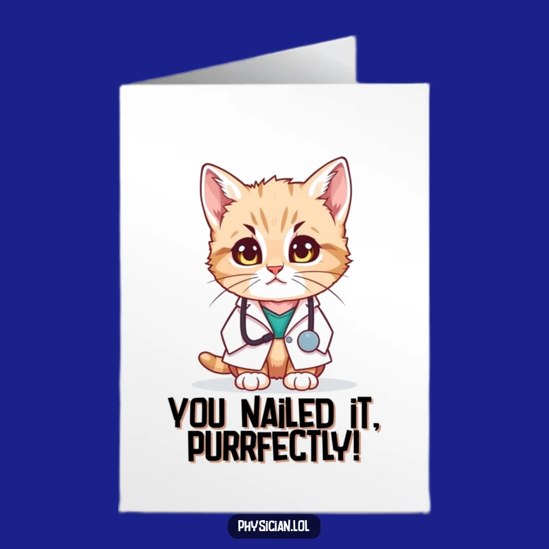 Free Printable Kitten Doctor Congrats Card - Amused Downloadable Gift