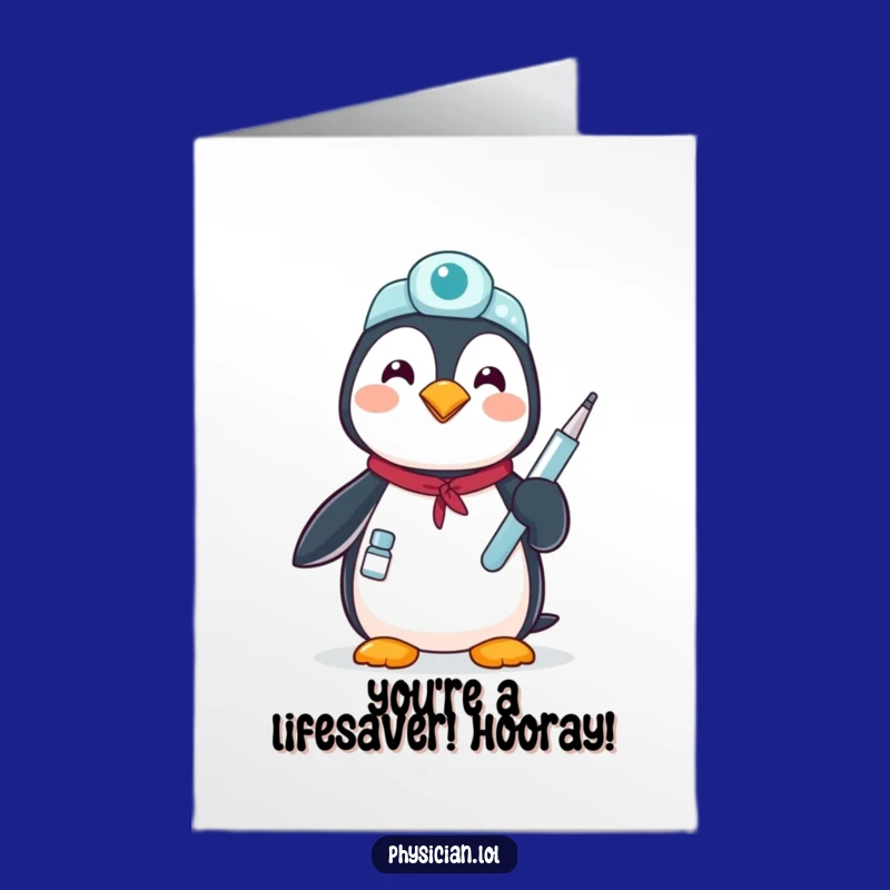 Free Printable Penguin Congrats Card: Funny Medical Pro Downloadable Greeting