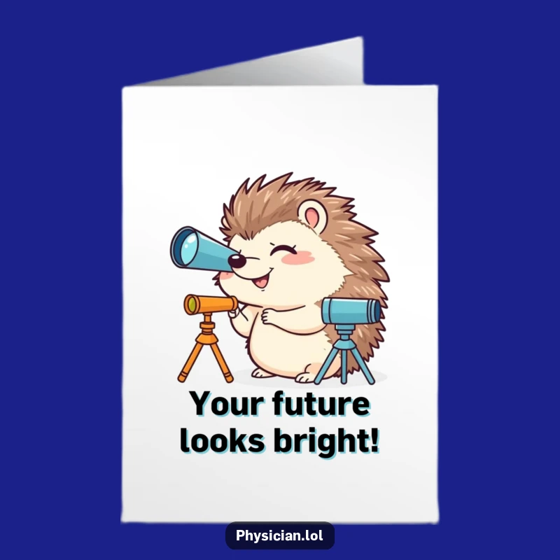 Free Printable Congrats Card: Hedgehog's Stellar Discovery Humor Downloadable Gift