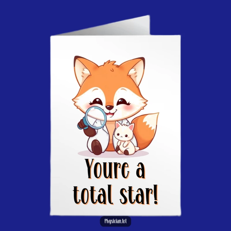 Free Printable Congrats Card: Fox Doctor's Diagnosis Funny Downloadable Gift