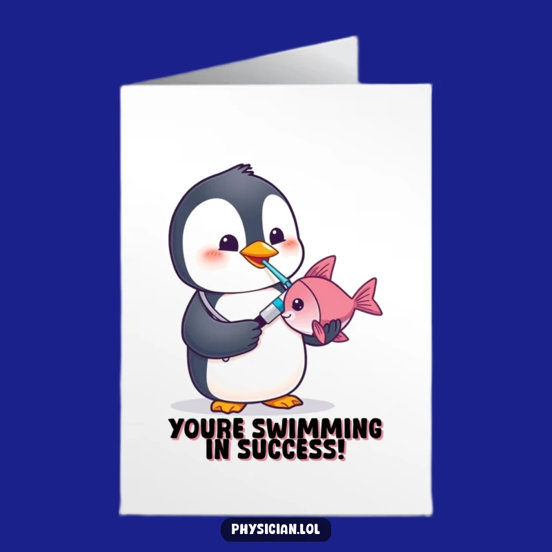 Free Printable Medical Penguin Congrats Card - Downloadable DIY Gift