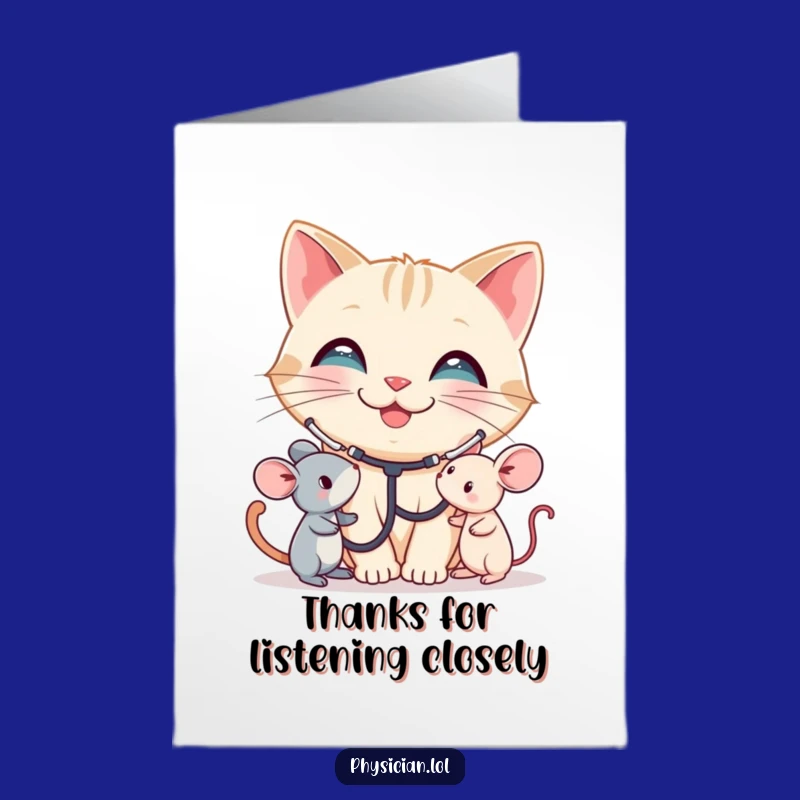 Free Printable Thank You Card: Cat Doctor Care, Humorous & Downloadable