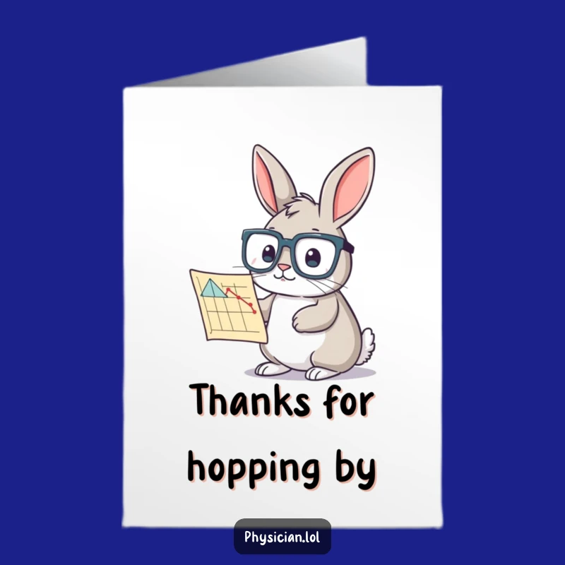 Free Printable Thank You Card: Humorous Rabbit Scholar, Downloadable DIY Gift for Appreciation