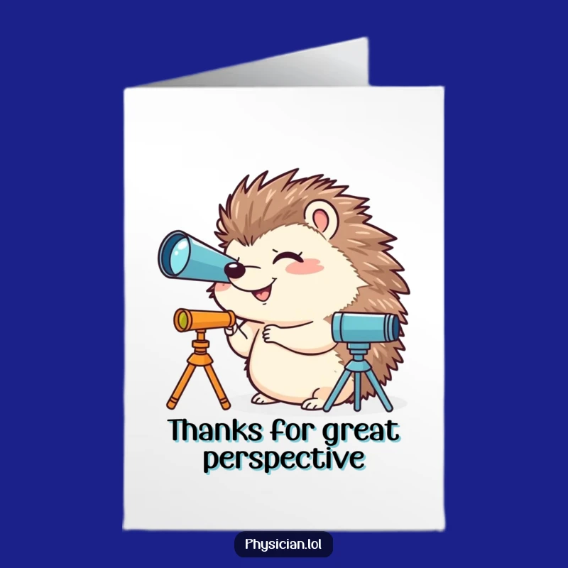 Free Printable Thank You Card: Hedgehog's Grateful Glimpse Humor Downloadable Gift