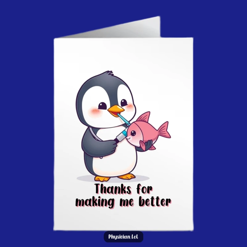 Free Printable Grateful Penguin Doctor Thank You Card - Downloadable DIY Gift