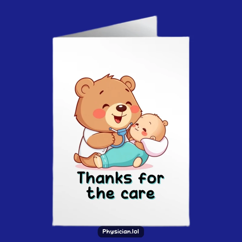 Free Printable Thank You Card: Bear's Exam, Humorous Downloadable Gift