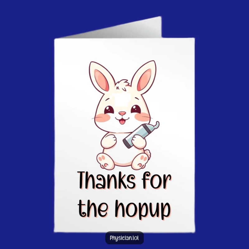 Free Printable Thank You Card: Bunny Syringe Thanks Funny Downloadable Gift