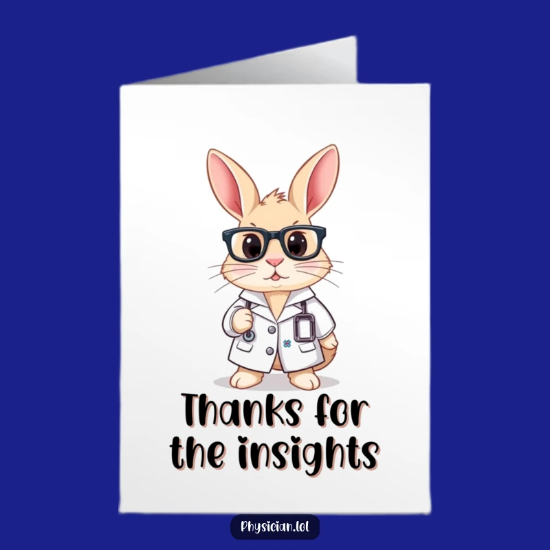Free Printable Thank You Card: Rabbit Researcher, Humorous Downloadable Gift