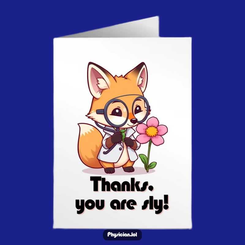Free Printable Fox Doctor Thank You Card - Detailed Downloadable Gift