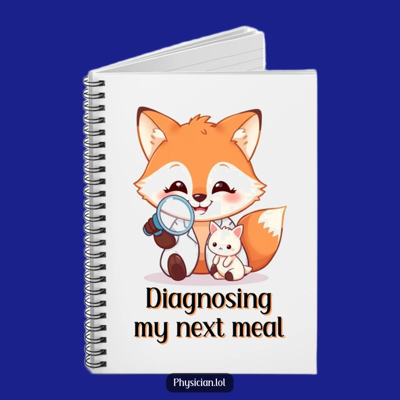Funny Happy Fox Doctor Notebook - Jot Down Your Diagnoses!