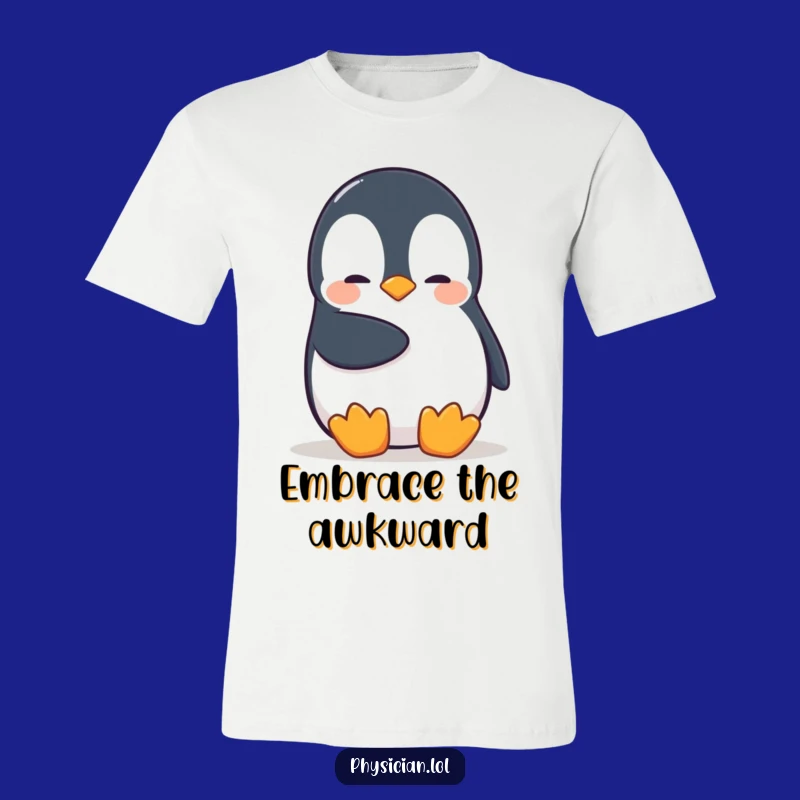 Funny Penguin Comfort T-Shirt: Shy Bird's Gentle Pat for a Perfect Funny Gift