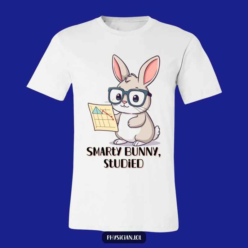 Funny Rabbit Scholar T-Shirt: Curious Bunny with Glasses - Hilarious Nerd Gift