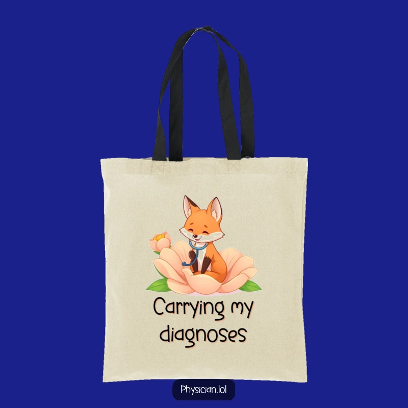 Funny Fox Flower Listener Tote Bag: Carry Nature's Secrets with Style