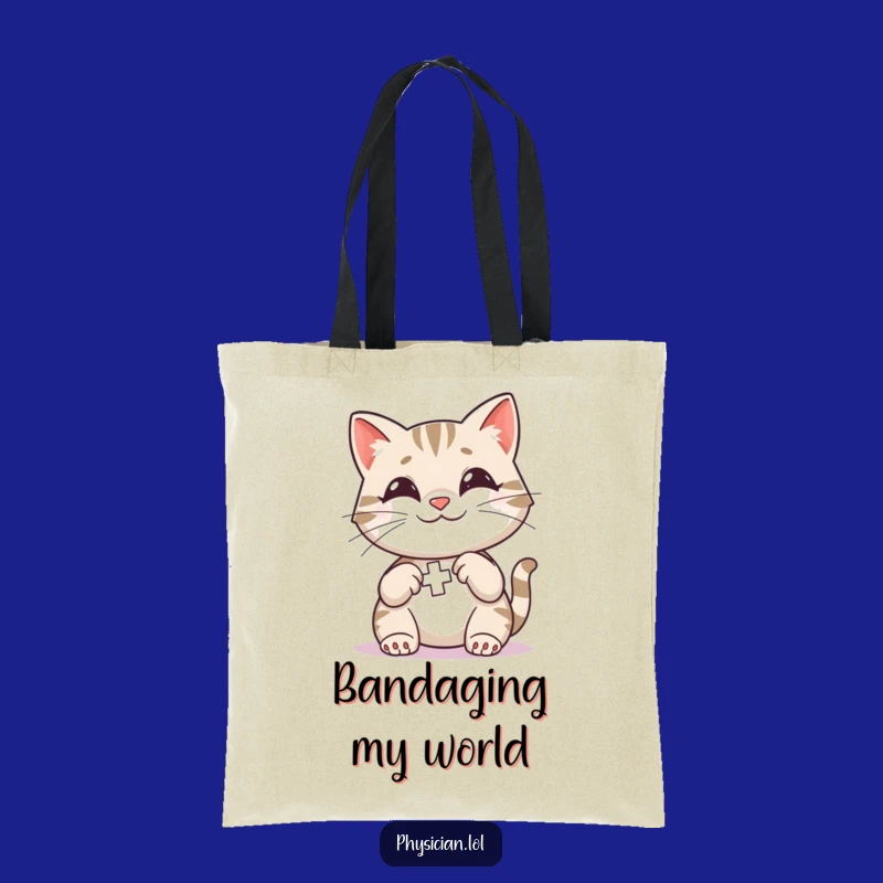 Funny Cat First Aid Tote Bag: Smiling Kitty Carry-all