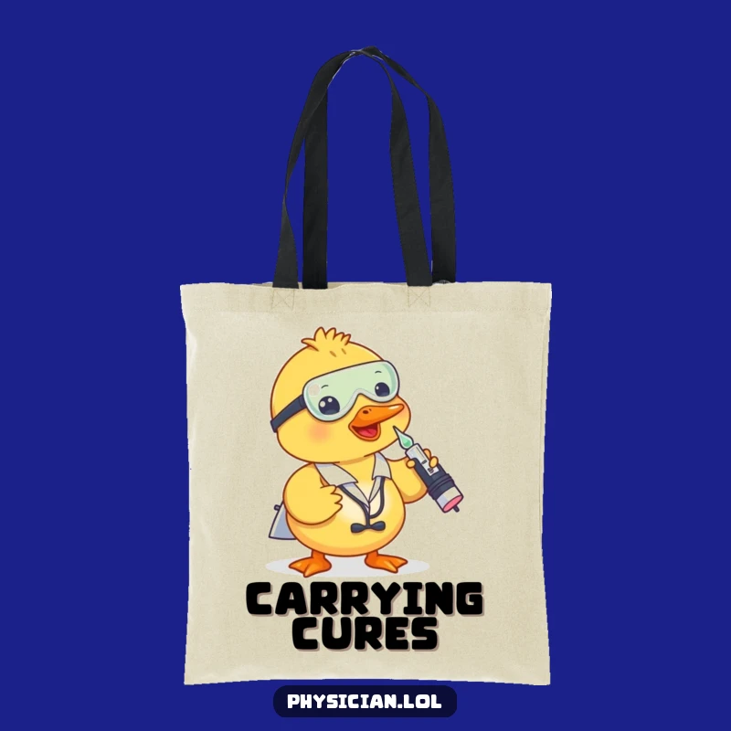 Funny Duck Doctor Tote Bag: Playful Shot Design, Carry Your Humor in Style